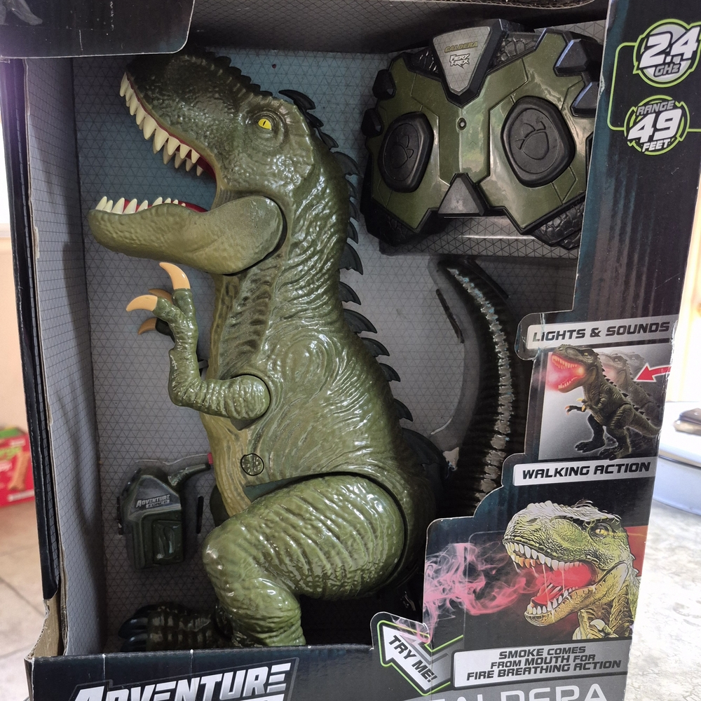 Green Dinosaur Toy with Lights and Sounds
